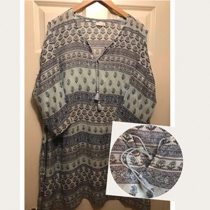 J Jill Light Blue Print Tunic
